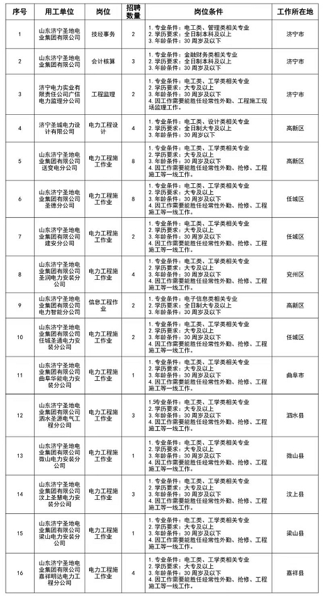 2022年濟寧電力實業(yè)有限責任公司招聘公告（50人）